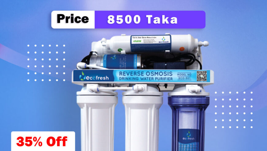 Ecofresh Eco-501 Reverse Osmosis Water Purifier – RO 3.2GL Tank, 75 GPD Capacity